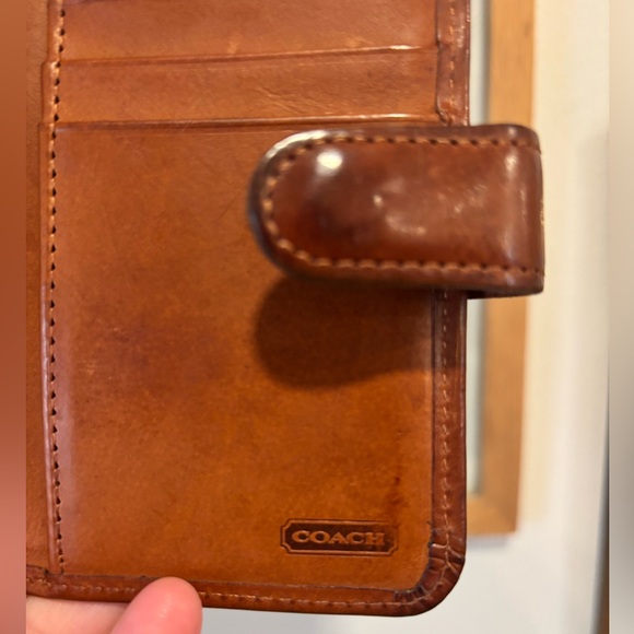 Vintage Coach British Tan Glove Tanned Leather Checkbook Wallet 80s 90s USA - Picture 4 of 6